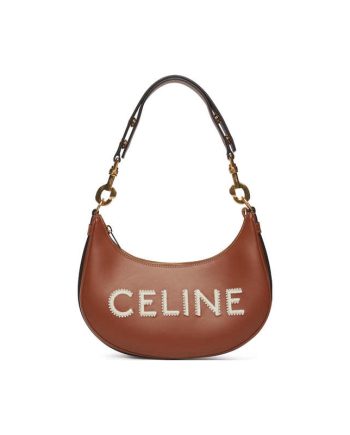CELINE 아바 송아지 가죽 숄더 백, 핸드백, 숄더 백 여성 브라운