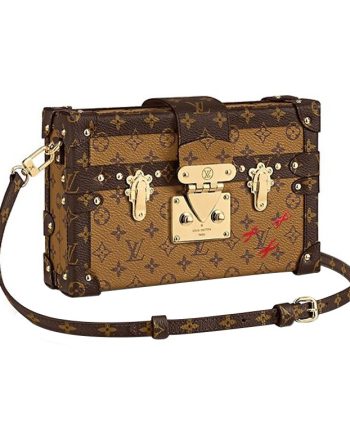 LOUIS VUITTON 코팅 캔버스 박스 백, 하드 박스 백, 스몰 스퀘어 백, 클러치, 원 숄더 크로스백 여성 브라운 L20*W5*H12.5cm