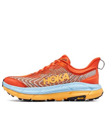 호카 오네오네 Mafate Speed 4 충격 흡수, 미끄럼 방지, 내마모성, 통기성 좋은, 가벼움 로우탑 캐주얼 러닝 신발 남성 오렌지
