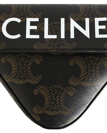 CELINE 트리옴프 캔버스+가죽 숄더 백, 크로스 백 레귤러 여성 브라운