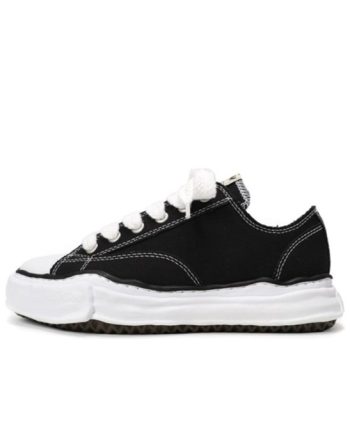 메종 미하라 야스히로 피터슨 OG 솔 캔버스 로우 스니커즈 블랙 A01FW702-BLACK