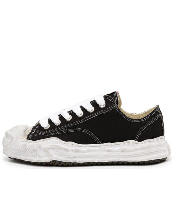 메종 미하라 야스히로 행크 OG DE 솔 캔버스 로우탑 스니커즈 블랙 A07FW727-BLACK