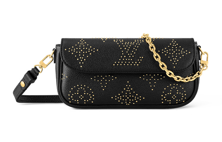 LOUIS VUITTON 곡물 송아지 가죽 크로스백, 숄더 백 여성 블랙 L23.5*W4.3*H12cm