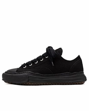 메종 미하라 야스히로 피터슨 OG 솔 캔버스 로우 스니커즈 블랙 블랙 A01FW702-BLKBLK