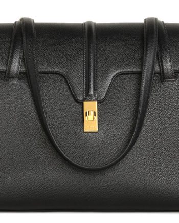 CELINE 소프트 16 소가죽 휴대용 크로스백, 숄더 백 여성 블랙