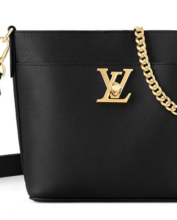 LOUIS VUITTON 락 AND WALK 그레인 송아지 가죽 버킷 백, 숄더 백, 크로스바디 백 여성 블랙 L20*W12*H20.5cm