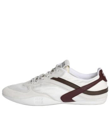 MIU MIU/미우미우 Gymnasium SS25봄여름 스웨이드 라이프 스니커즈 베이지 5E428E_71L_F0X97_F_A005