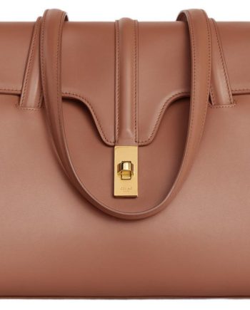 CELINE 16 소프트 스무스 송아지 가죽 핸드 백, 숄더 백 M 여성 브라운