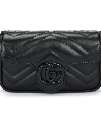 구찌 Gg 마몽 슈퍼 미니백 블랙 레더 L16.5*W4.5*H10cm