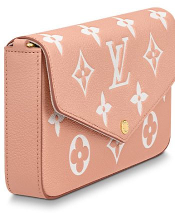 LOUIS VUITTON 포셰트 Félicie 소가죽 3 in 1 휴대용 크로스백, 숄더 백, 핸드백, 크로스바디 백, 숄더 백 여성 러버 핑크 L21*W3*H12cm