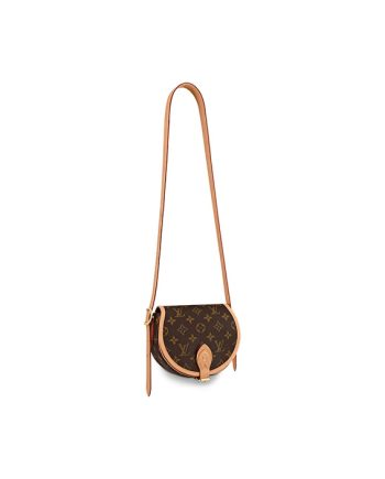 LOUIS VUITTON 소가죽 패치워크 캔버스 피글렛 가방 새들 가방, e 어깨 크로스백 레귤러 여성 브라운 L18*W8*H15cm