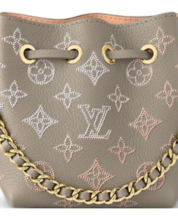 LOUIS VUITTON 인그레이브 펀칭 처리 소가죽 문라이트 여신 버킷 백, e 어깨 크로스백 레귤러 여성 그레이 L10.5*W11*H13cm