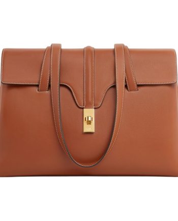 CELINE 16 스무스 소가죽 핸드 백, 숄더 백 M 여성 타우니