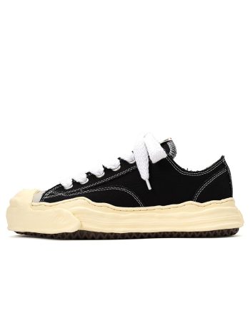 메종 미하라 야스히로 행크 VL OG 솔 캔버스 로우탑 스니커즈 블랙 A09FW734-BLACK
