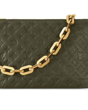 LOUIS VUITTON 쿠션 양가죽 크로스백, 숄더 백 M 여성 카키 L34*W12*H24cm