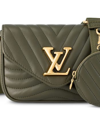 LOUIS VUITTON 신형 웨이브 송아지 가죽 숄더 백, 크로스 백 여성 카키 그린 L19*W5*H14cm