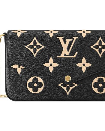 LOUIS VUITTON 포셰트 펠리시에 곡물 송아지 가죽 핸드 백, 숄더 백 레귤러 여성 블랙 L21*W3*H12cm